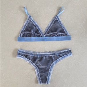 Baby Blue intimate set Matching Bra and Thong